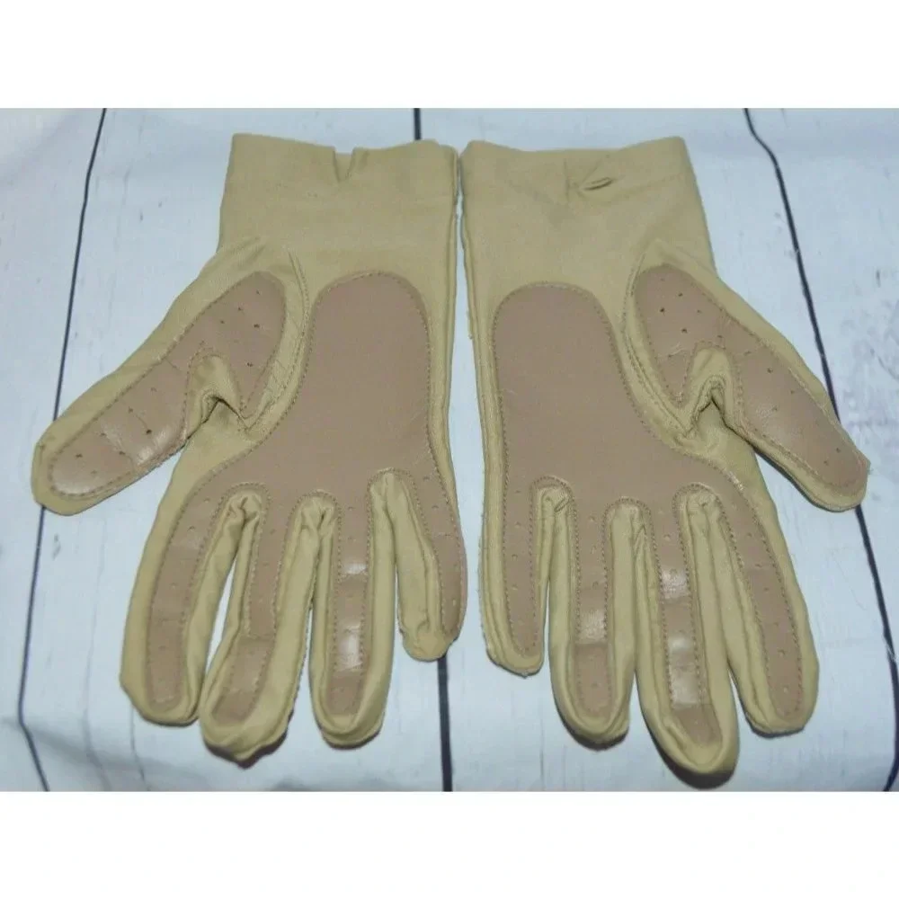 Women Teen Beige Tan Gloves Vintage WPL 32246 Nylon Spandex